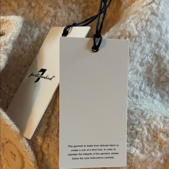 7 For All Mankind Cream Knit  Wool Sweater - Picture 4 of 7